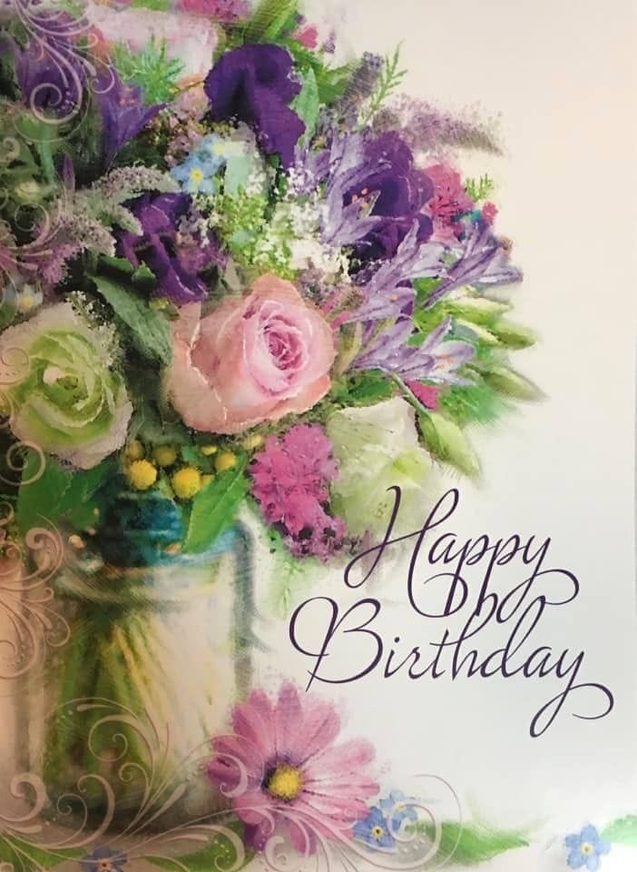 Kartka z kwiatami na urodziny